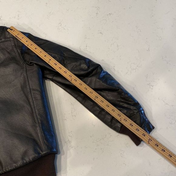 Vintage L.L. Bean Brown Leather Jacket Bummer A-2 G-1  - Picture 14 of 14